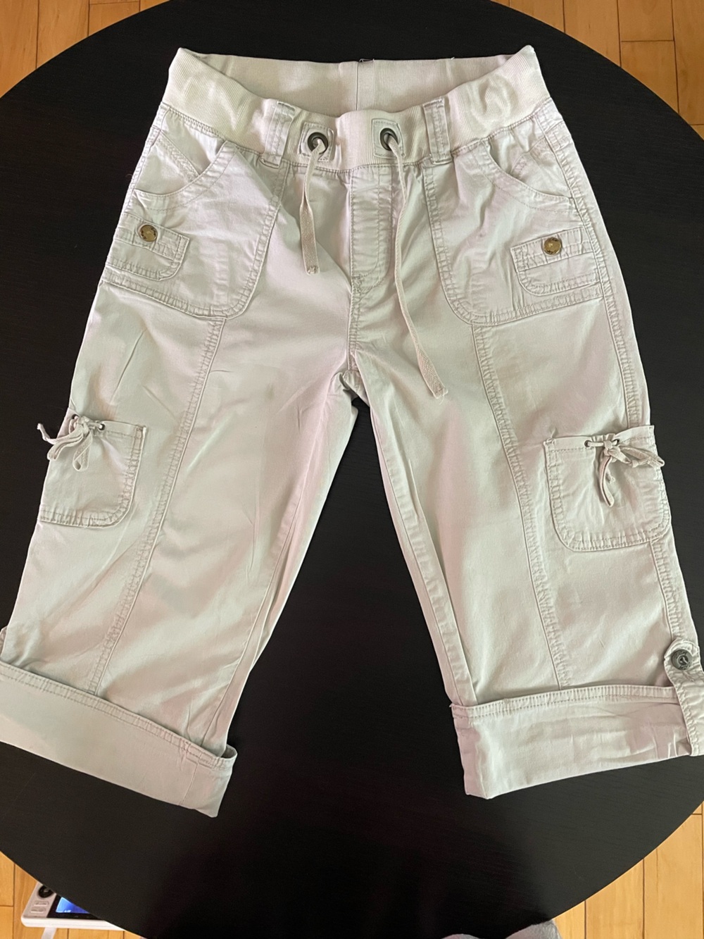 Denver Hayes Light Beige Cargo Capris with Drawstring